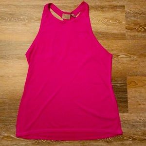 Athleta High Neck Racer Back Tank Top Pink